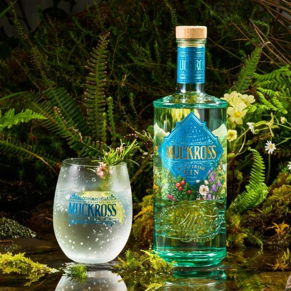 Muckross Wild Irish Gin Bottle & Gin Glass