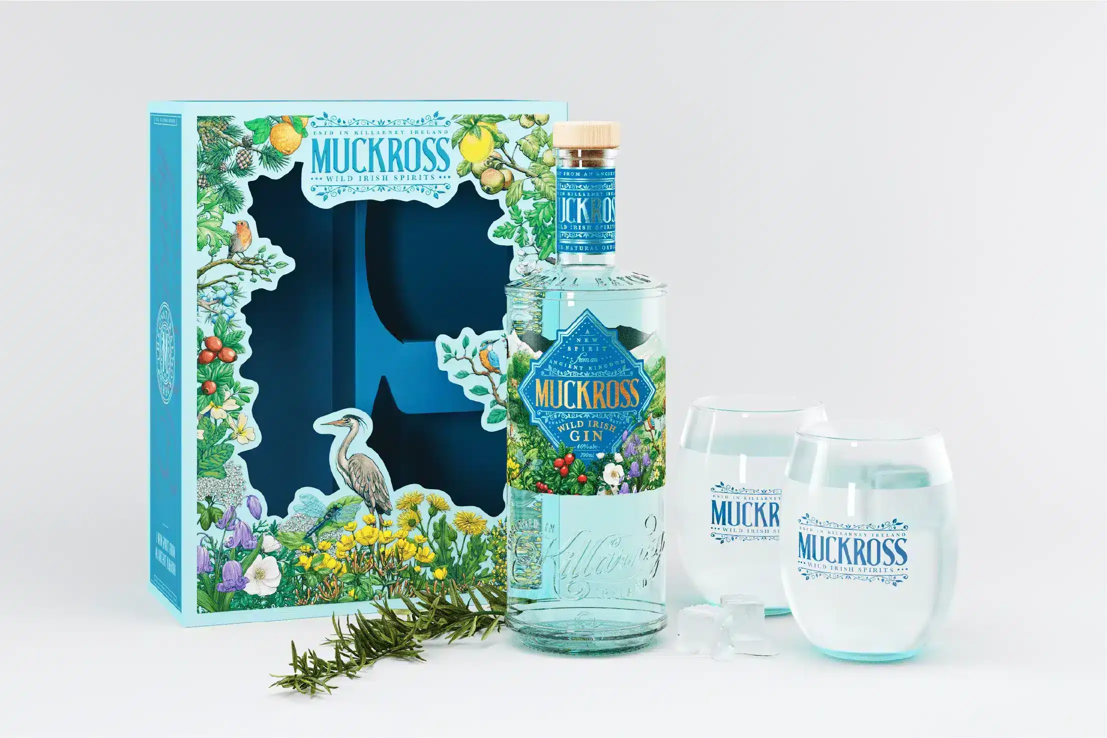 Muckross Irish Gin Gift Set Unboxed
